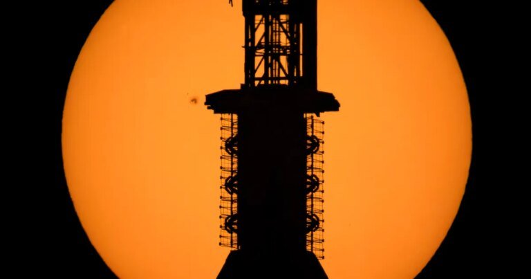 Sunspots beside the spire | Astronomy Magazine