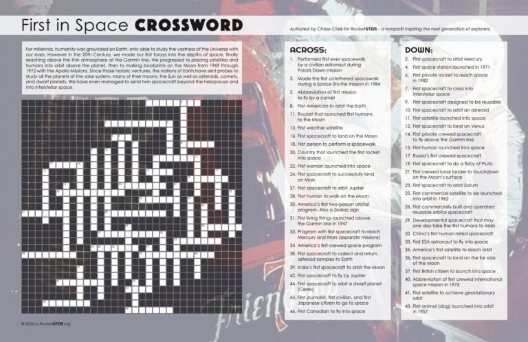 First in Space Crossword – RocketSTEM